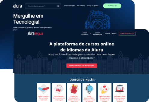 Telas alura plus e alura lingua
